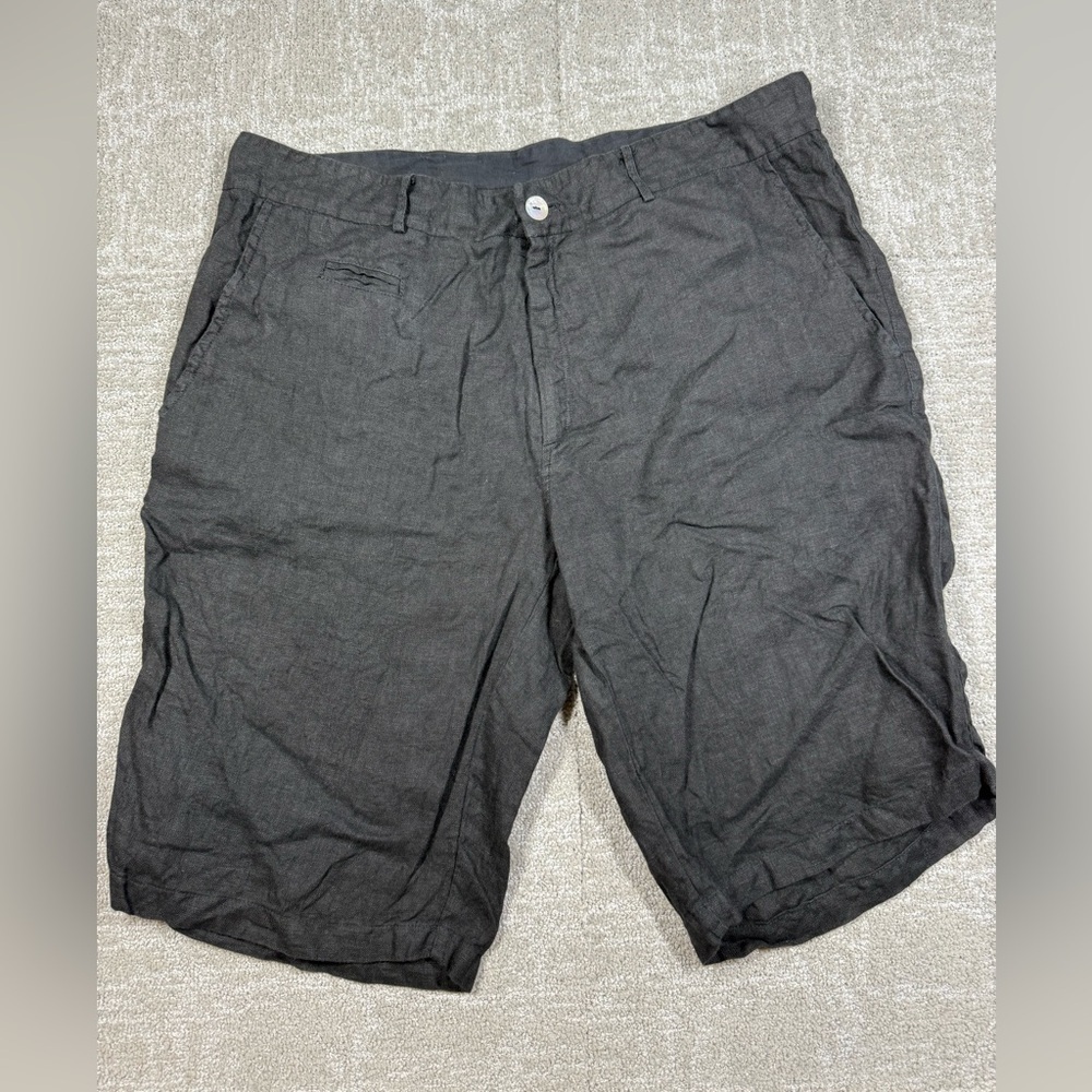 LFDL LaFabbricAdelLino 100% Linen Black Casual Long Length Short Size L